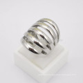 Punk Style Stainless Steel Long Silver Stripe Rings